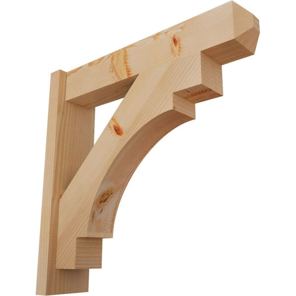 Ekena Millwork 6 in. x 24 in. x 24 in. Douglas Fir Merced Craftsman Smooth Outlooker