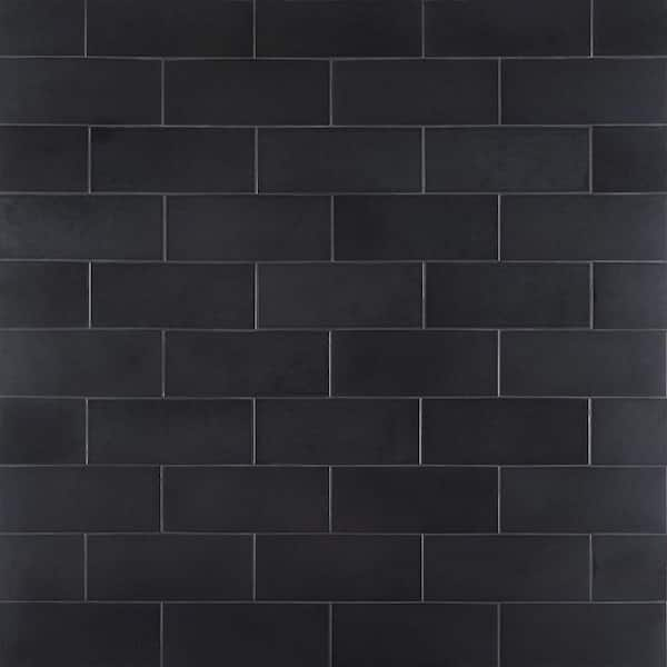 Ivy Hill Tile Ardor Black 4.7 in. x 11.81 in. Metallic Porcelain Wall ...