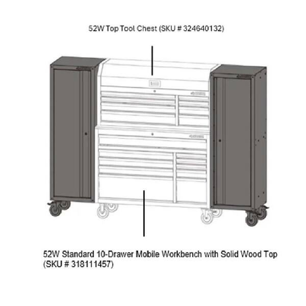 Husky Modular 20 in. W Standard Duty 3-Shelf Black Side Tool Chest