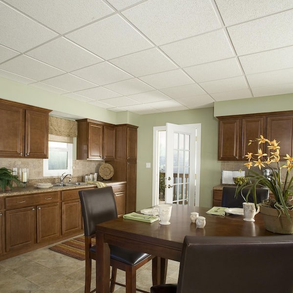Armstrong Ceilings Brighton White Mineral Fiber Drop Ceiling Tile Sample