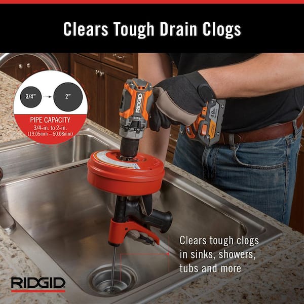 RIDGID Power Spin+ 1/4 in. x 25 ft. Hybrid Drain Cleaning Snake