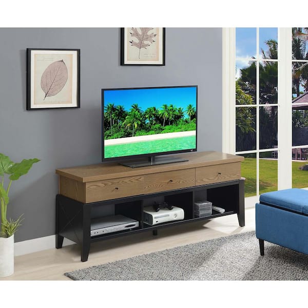 hoofdonderwijzer Onmogelijk Missionaris Convenience Concepts Newport 16 in. Black Engineered Wood TV Stand with 3  Drawer Fits TVs Up to 60 in. with Cable Management-U14-193 - The Home Depot