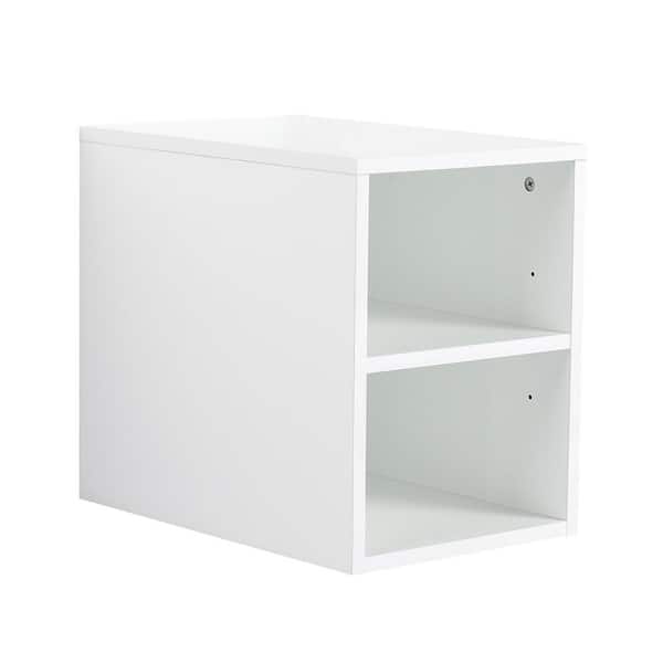 Satico 12.00 in. W x 15.80 in. H x 17.70 in. D Plywood Rectangular Shelf in Glossy White