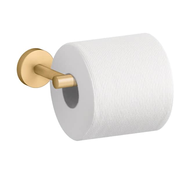 Elate Wall Mounted Toilet Paper Holder in Vibrant Brushed Moderne Brass