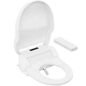 Electric Bidet Seat for Elongated Toilets in White With Warm Water, Dryer, Multiple Spray Wash, And Wireless Remote