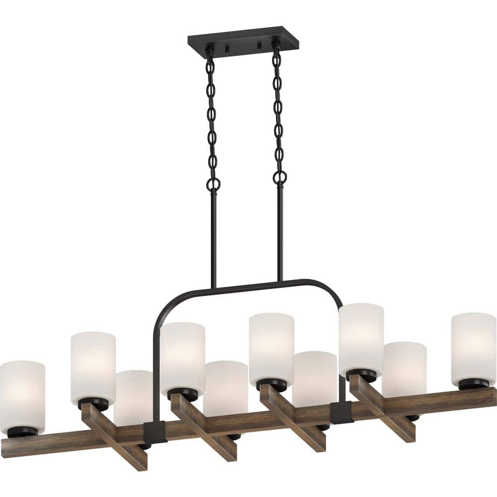 Tara 10-Light Walnut Chandelier with Etched White Cased Glass price history on PriceWatchPro
