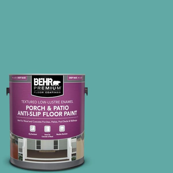 BEHR PREMIUM 1 gal. #500D-5 Teal Zeal Textured Low-Lustre Enamel Interior/Exterior Porch and Patio Anti-Slip Floor Paint