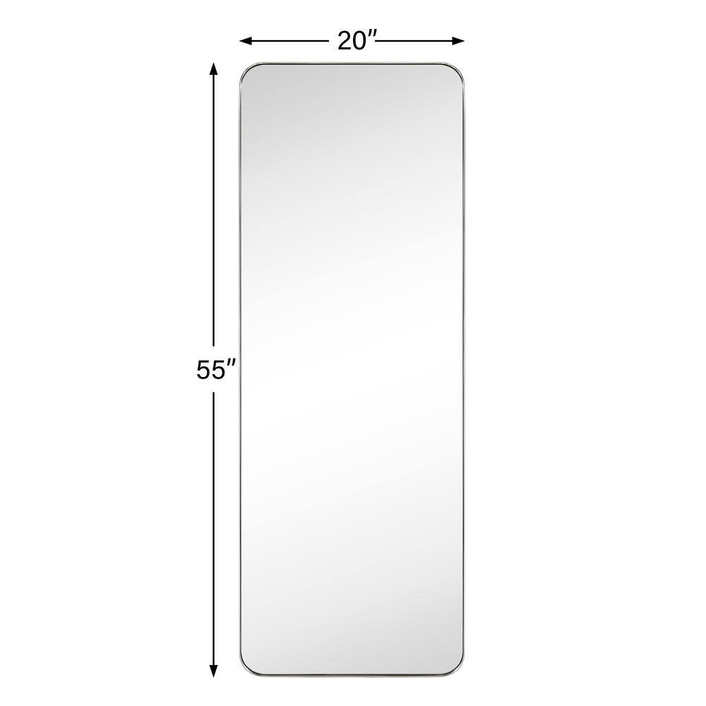 Brushed Nickel Rectangular Bathroom Vanity Mirror 20'' x 55''