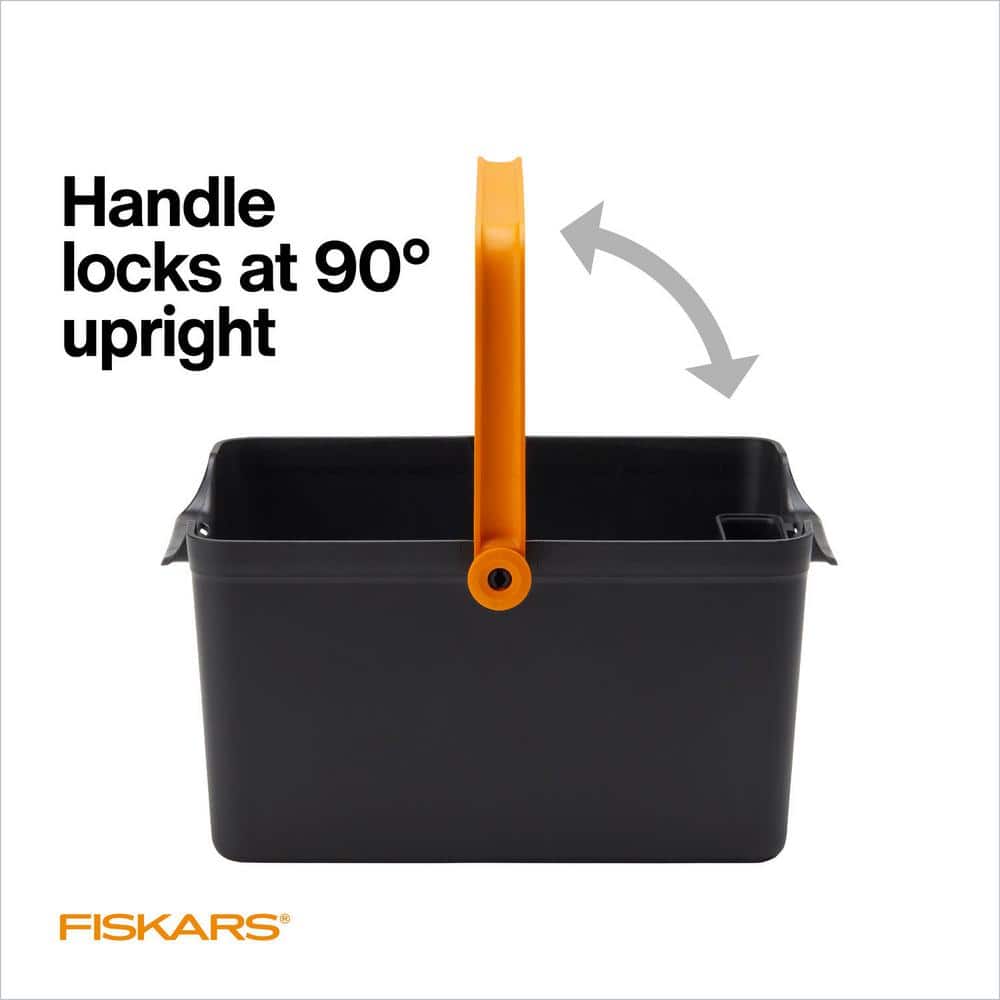 Black and Orange Recycled Plastic Indoor/Outdoor Garden Tool Caddy