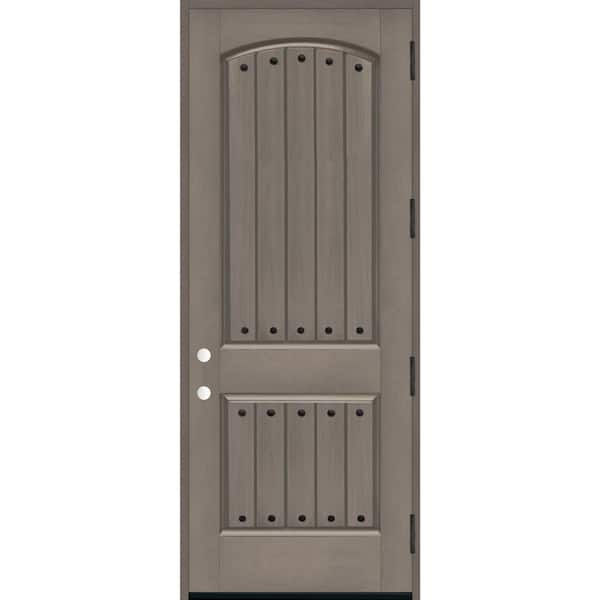 Steves & Sons 36 in. x 96 in. 2-Panel Left Hand/Outswing Ashwood Stain Fiberglass Prehung Front Door with 4-9/16 in. Jamb Size