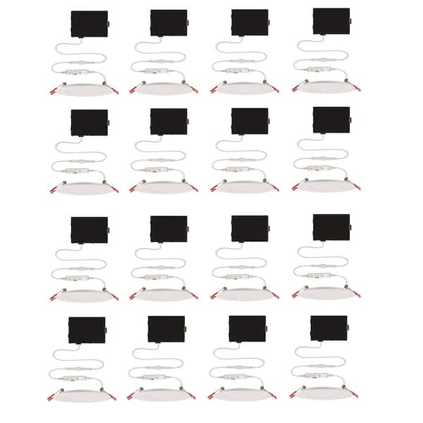 Commercial Electric 4 in. Selectable New Construction and Remodel Ultra Slim Canless Recessed Integrated LED Kit (16-Pack)