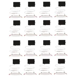 Ultra Slim Integrated LED 4 in Round Adj Color Temp Canless Recessed Light for Kitchen Bath Living rooms, White  16-Pack