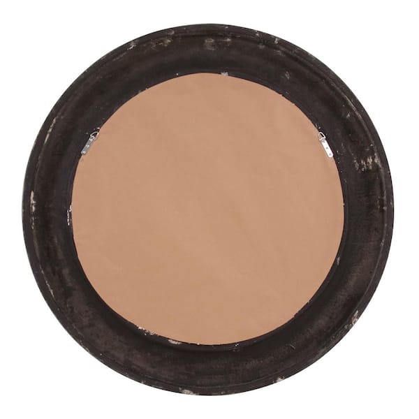 Marley Forrest - Large Round Ivory White Beveled Glass Casual Mirror (50 in. H x 50 in. W)