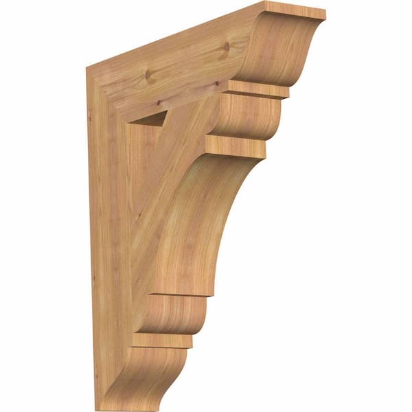 Ekena Millwork 5.5 in. x 28 in. x 24 in. Western Red Cedar Olympic Traditional Smooth Bracket