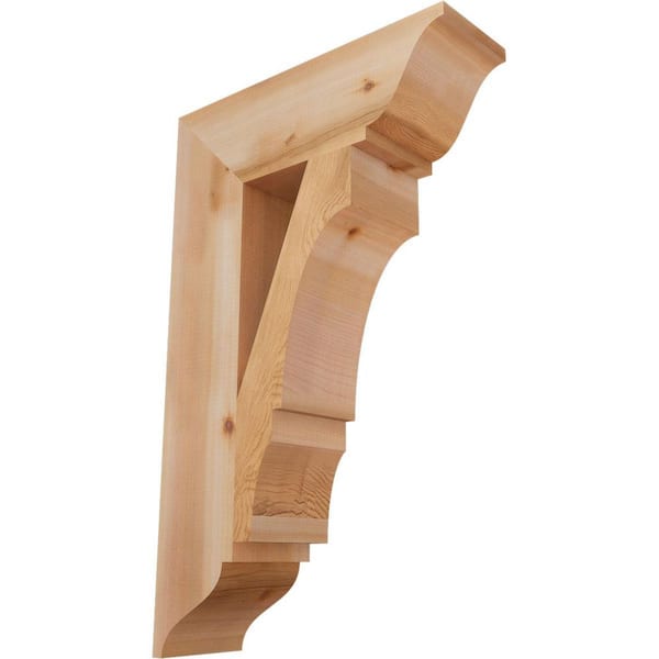 Ekena Millwork 5.5 in. x 32 in. x 20 in. Western Red Cedar Balboa Traditional Smooth Bracket