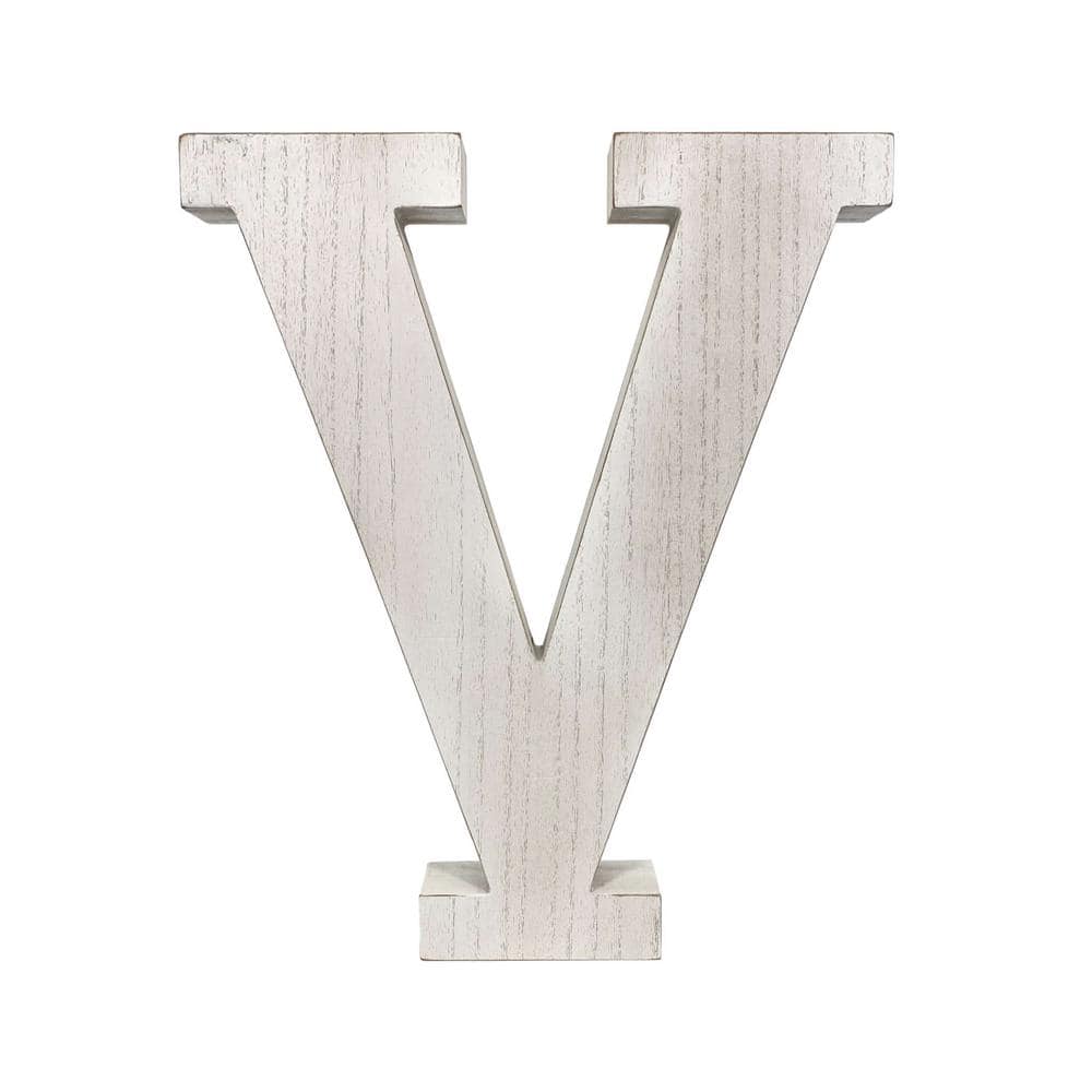 White Wood Letters 4 inch, Wood Letters for DIY Party Projects (V)