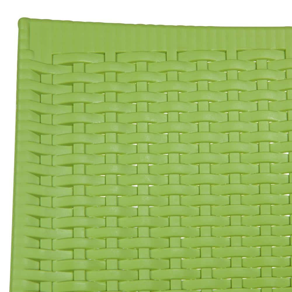 Green Polypropylene Weave Design Stackable Dining Arm Chair