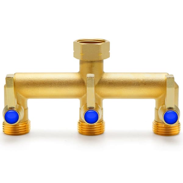 3 Way Brass Garden Hose Splitter
