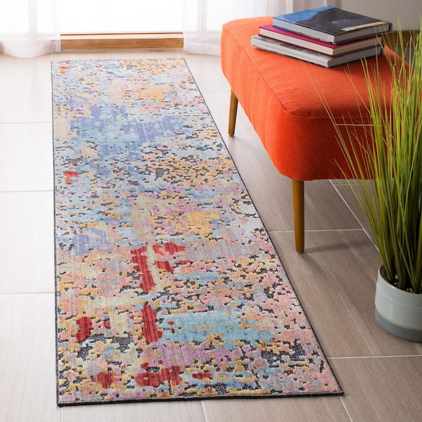 Provance 2 ft. x 8 ft. Yellow/Red Distressed Runner Rug