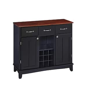 Black and Cherry Buffet with Wine Storage