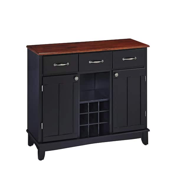 HOMESTYLES Black and Cherry Buffet with Wine Storage