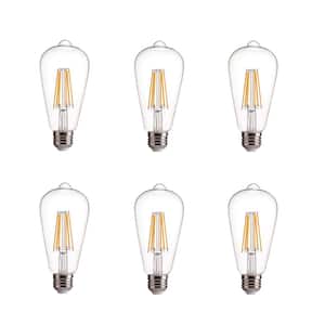 75-Watt Equivalent E26 ST21 Dimmable Edison LED Light Bulb Warm White (Set of 6)