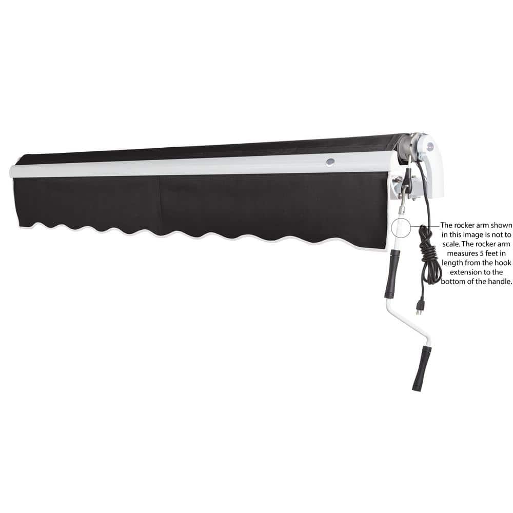 12' x 10' Black Woven Acrylic Motorized Retractable Patio Awning