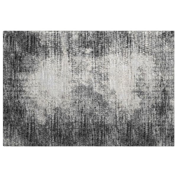 Dream Shag Premium Machine Washable Abstract ADS34 Black 2 ft. x 3 ft. Accent Rug