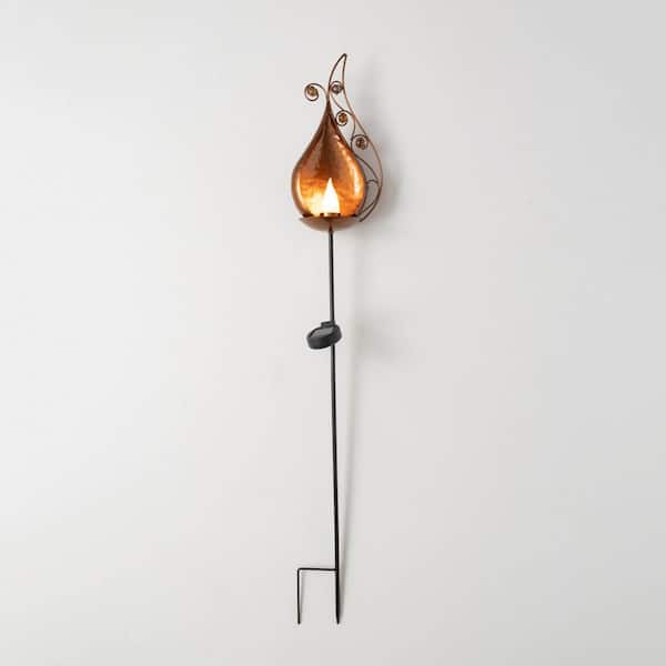 SULLIVANS 41.25 in. Fancy Flame Solar Metal Yard Stake