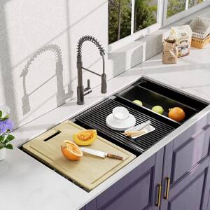 ゴールドキング Glacier Bay 33 in. Undermount Double Bowl 18-Gauge Gold Stainless