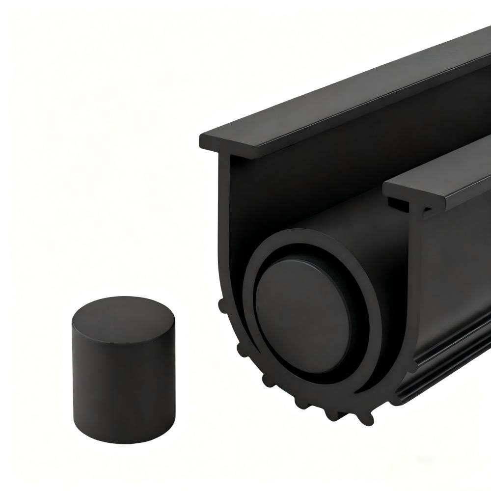 1-Pack Black EPDM Rubber Garage Door Seal, 22 ft. T-End Flexible Weather Stripping Bottom Door Sealing Strip