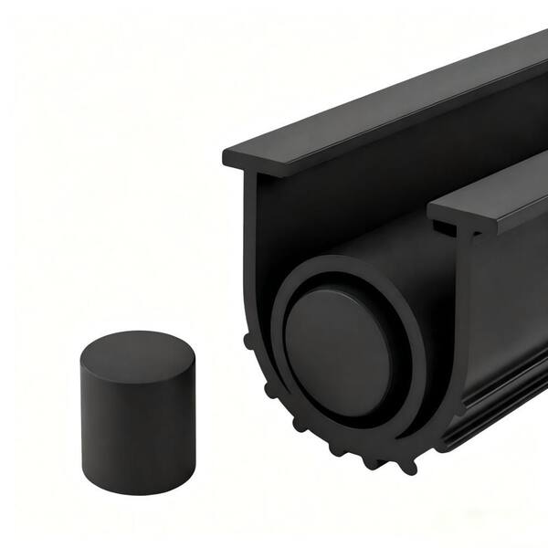1-Pack Black EPDM Rubber Garage Door Seal, 22 ft. T-End Flexible Weather Stripping Bottom Door Sealing Strip