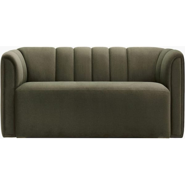 Dale 86 in. Round Arm Polyester U-Shaped Removable Cover Sofa in Beige