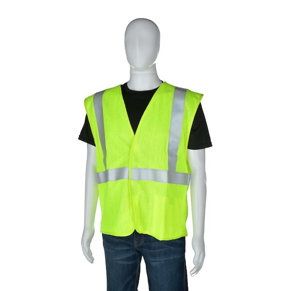 GloWear 8356FRHL Class 3 FR Hook and Loop Safety Vest with Sleeves, Modacrylic, Small/Med, Lime, Ships in 1-3 Business Days