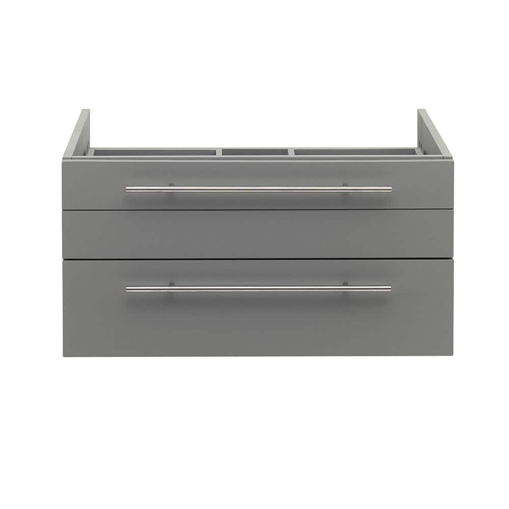 29'' Gray Solid Wood & MDF Modern Wall-Mounted Vanity Cabinet