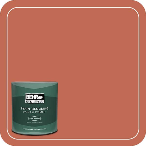 BEHR ULTRA 1 qt. Home Decorators Collection #HDC-FL13-3 Warm Cider Extra Durable Semi-Gloss Enamel Interior Paint & Primer