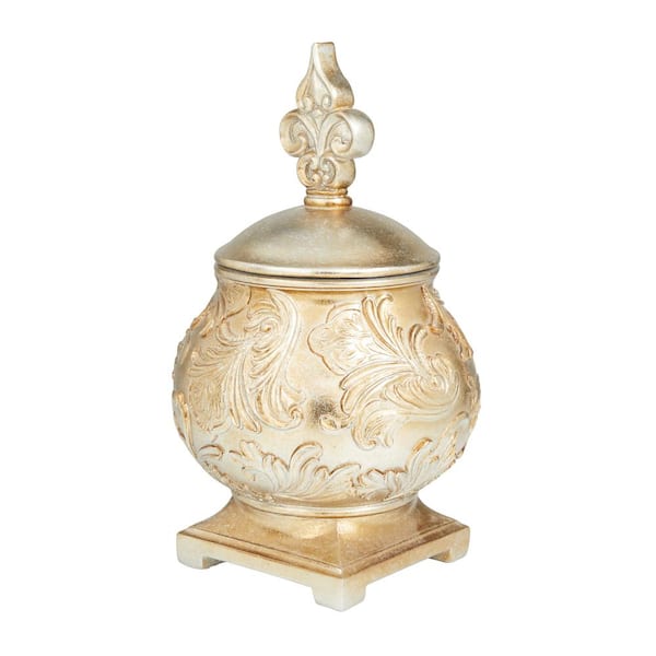 Litton Lane Gold Polystone Decorative Jars