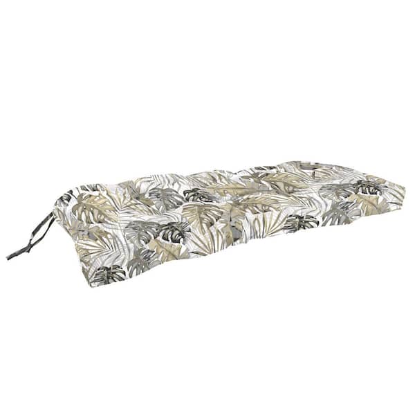 Jordan Manufacturing 43 in. L x 19 in. W x 3 in. T Tufted Outdoor Wicker Bench Cushion in Bryan Walnut