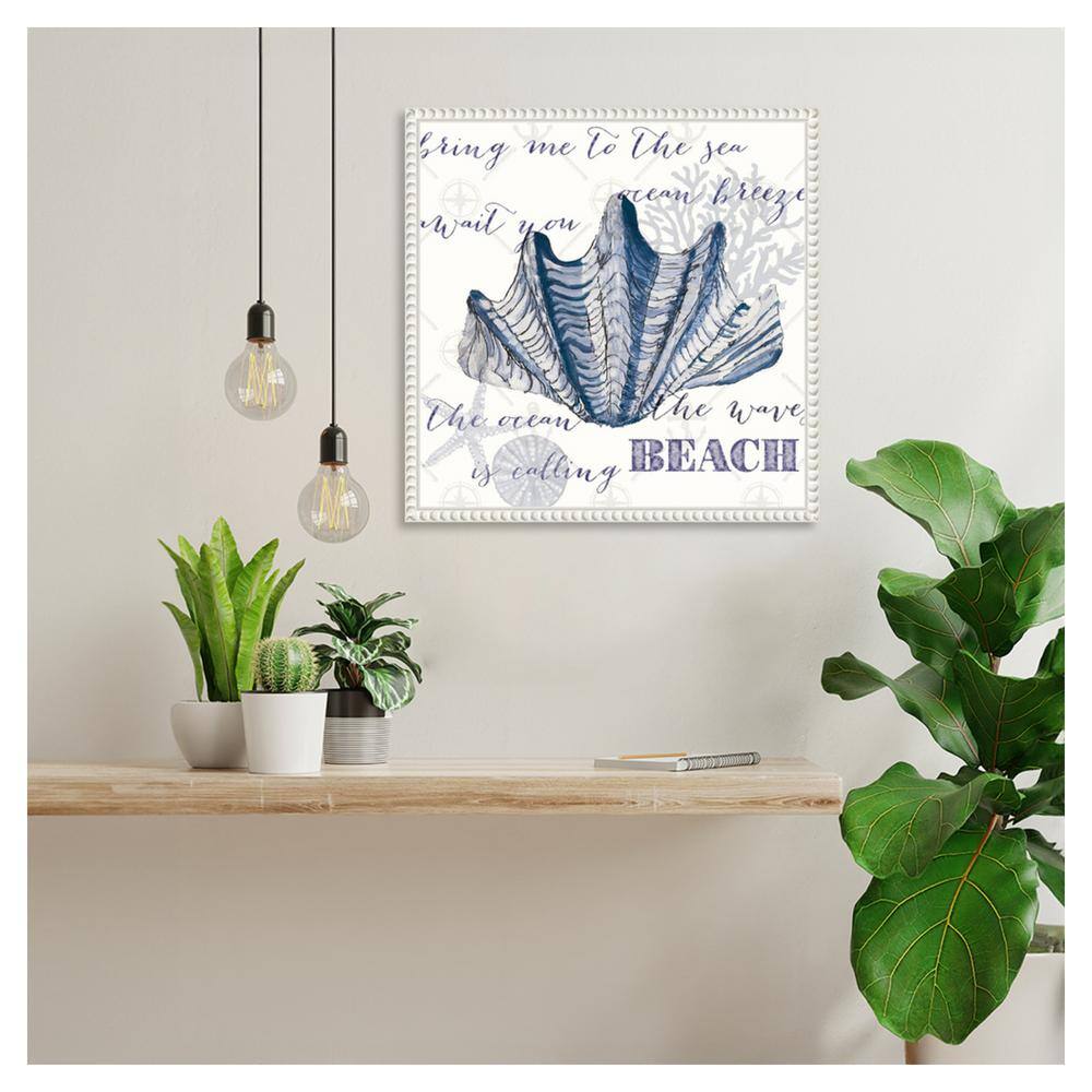 Nautical Blue and White Beaded Canvas Quote Wall Art