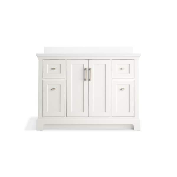 KOHLER Charlemont 49.02in. Single Sink Freestanding White Bath Vanity with White Quartz Top Assembled