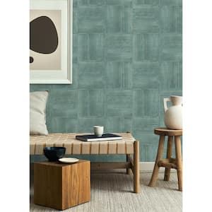 Jasper Blue Block Texture Textured Non-Pasted Non-Woven Wallpaper Sample