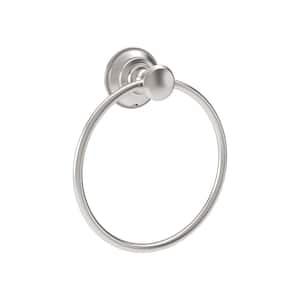 Braston Wall Mounted Bathroom Towel Ring in Satin Nickel