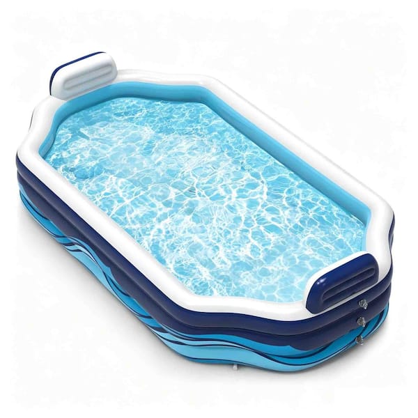 120 in. x 69 in. Inflatable Swimming Pool with Seats and Backrests