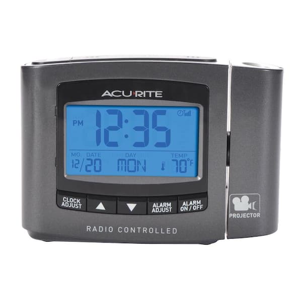 AcuRite 3.6 in. x 5.1 in. Digital Atomic Table Alarm Clock with Projection