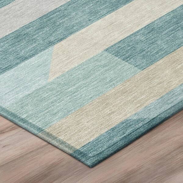 Chantille Machine Washable Indoor/Outdoor Abstract ACN3113 Teal 9 ft. x 12 ft. Area Rug