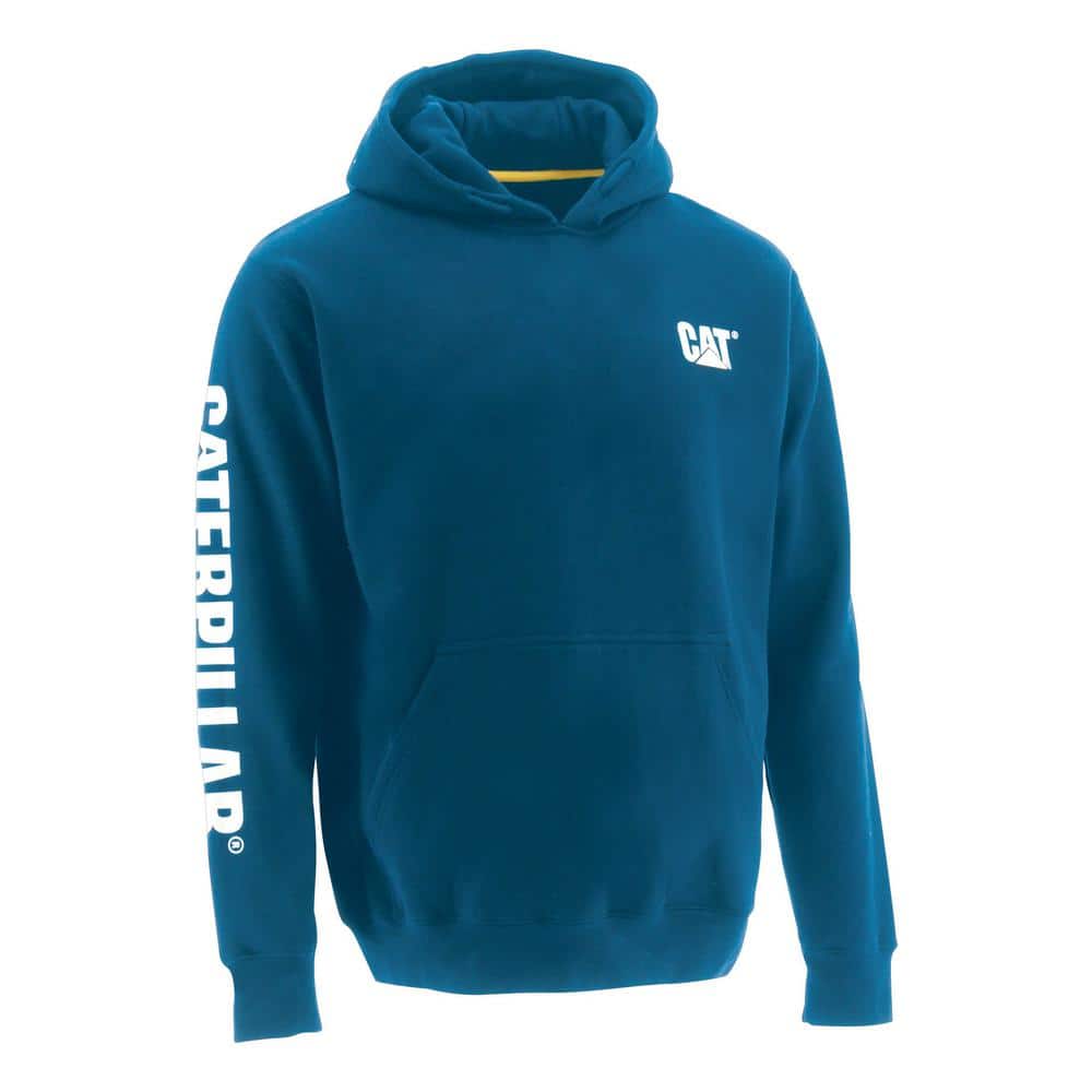 Caterpillar Men's Large Memphis Blue Cotton/Polyester Hooded Sweatshirt