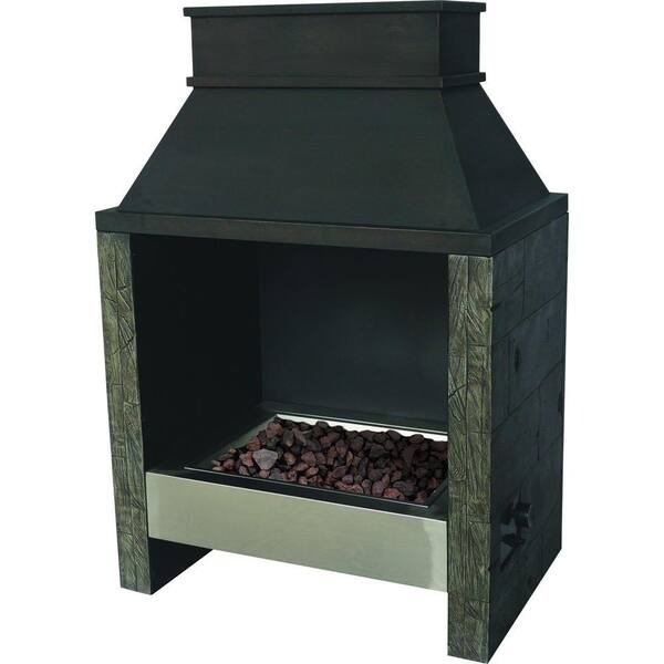 Bond Manufacturing 49 in. Tall Ocala Outdoor Steel Gas Fireplace in Brown
