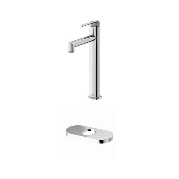 Sterling Single-Hole Bathroom Vessel Faucet with 5.5 in. Deck Plate in Chrome