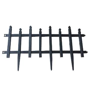 24.4 in. x 13 in. Black Recycled Plastic Garden Fence