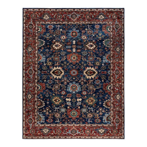 Solo Rugs Serapi Blue 9 ft. x 12 ft. Tribal Wool Indoor Area Rug
